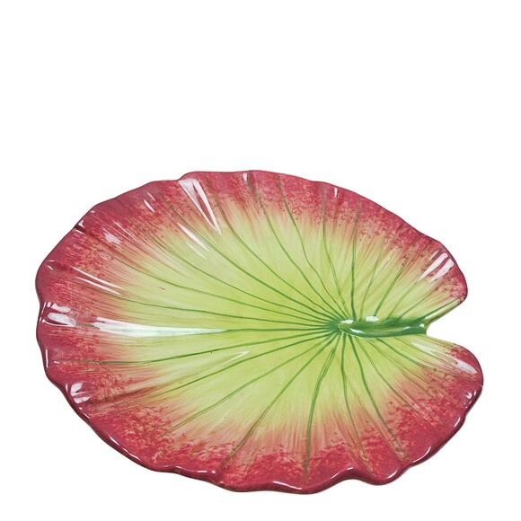 Vintage Lotus Serving plates 1 large 3 smaller side plates Red to yellow, green - Picture 5 of 8